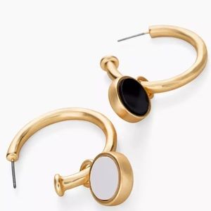Chicos Goldtone White/black Drop Earrings